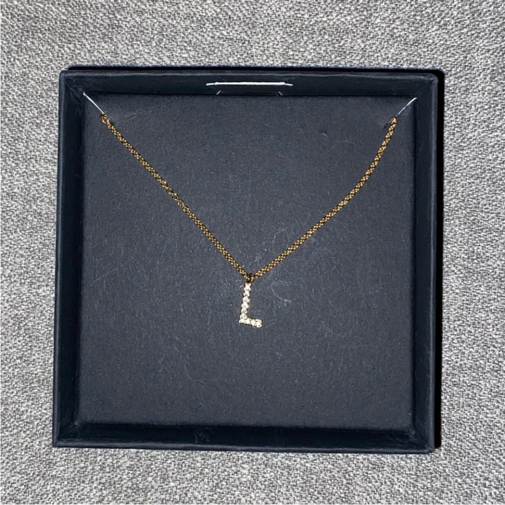 Zara Initial And Shiny Necklace In Sterling Silver (925 Thousandths) Gold